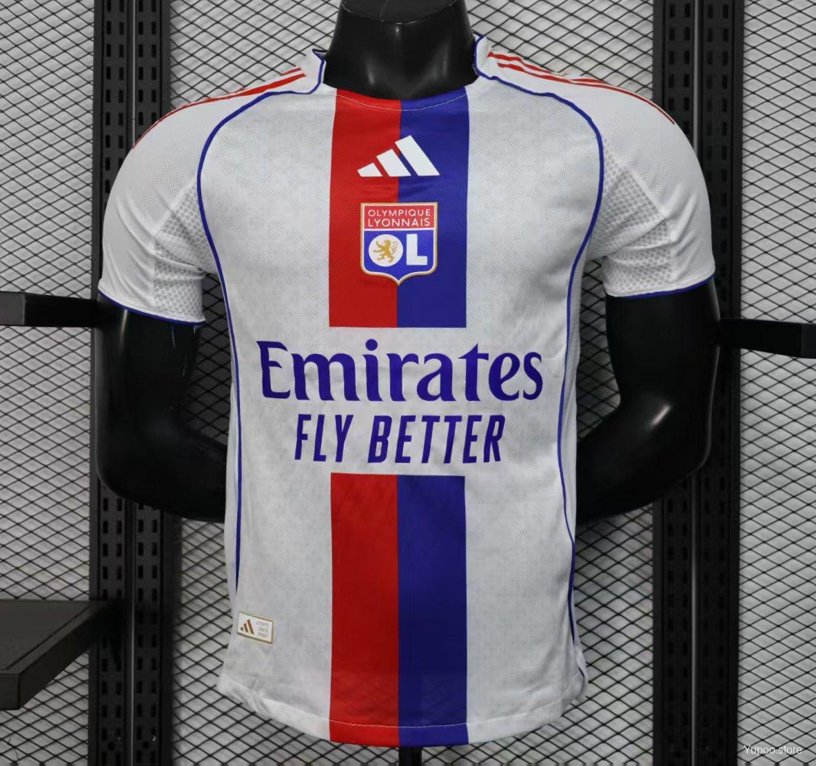 Camiseta de fútbol Lyon 2025/26 LOCAL MANGA CORTA VERSION JUGADOR